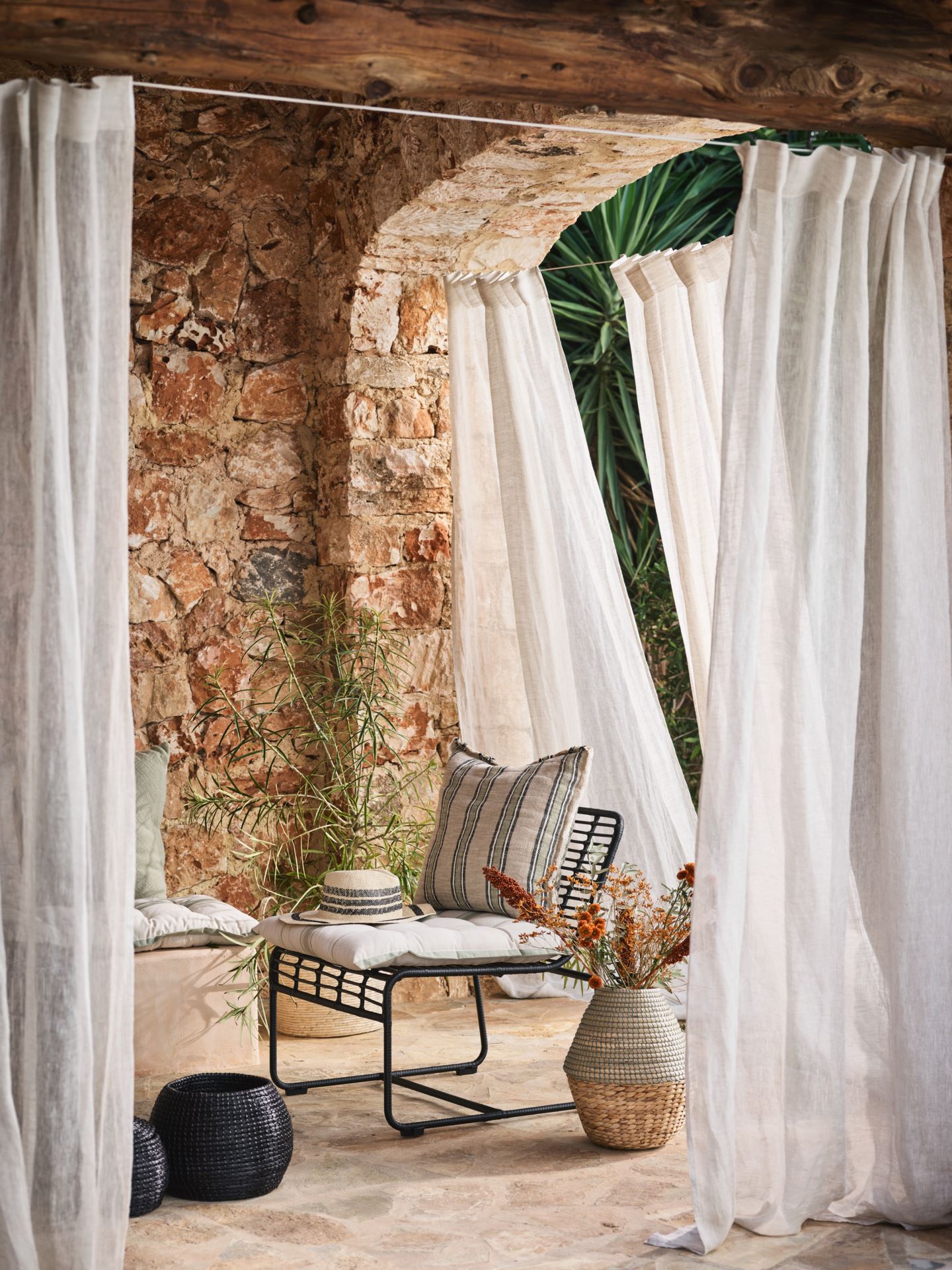 Pellavaverho valkoinen - 4