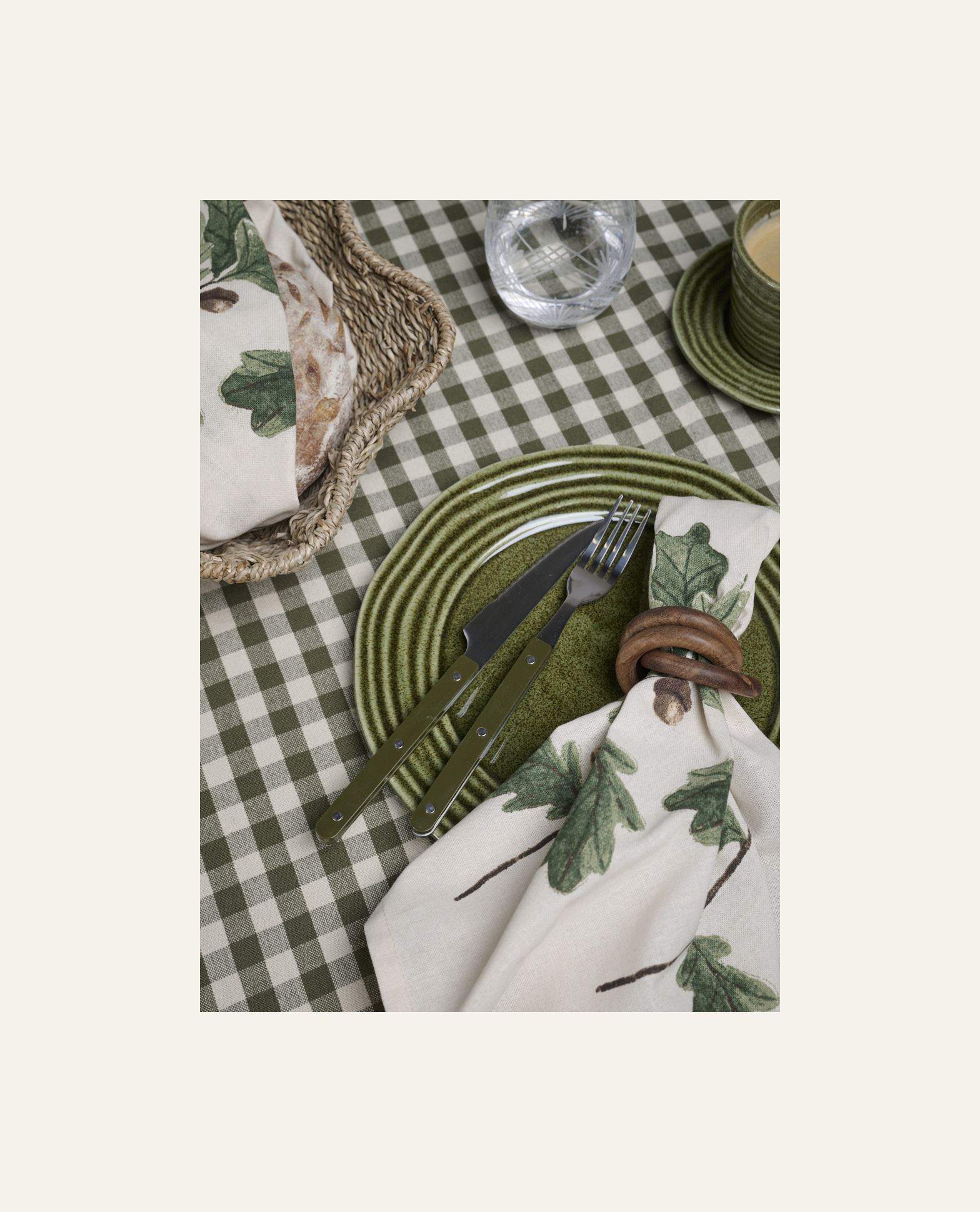 Kangaslautasliina, 2 kpl luonnonväri - 2