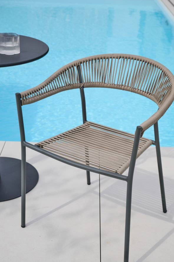 Puutarhatuoli hiilenharmaa - 3