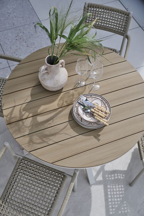 Puutarhapöytä luonnonvalkoinen - 6