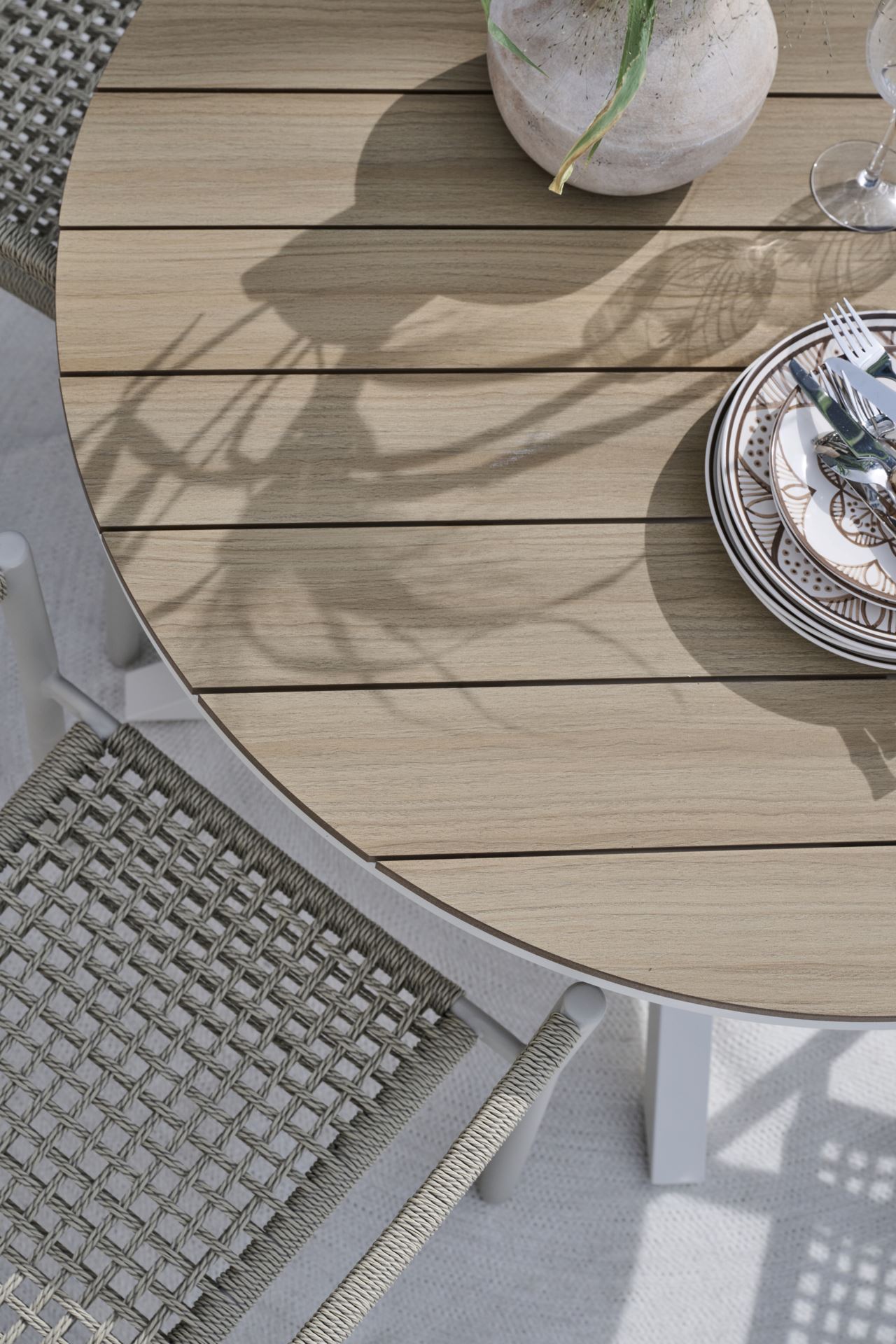 Puutarhapöytä luonnonvalkoinen - 7