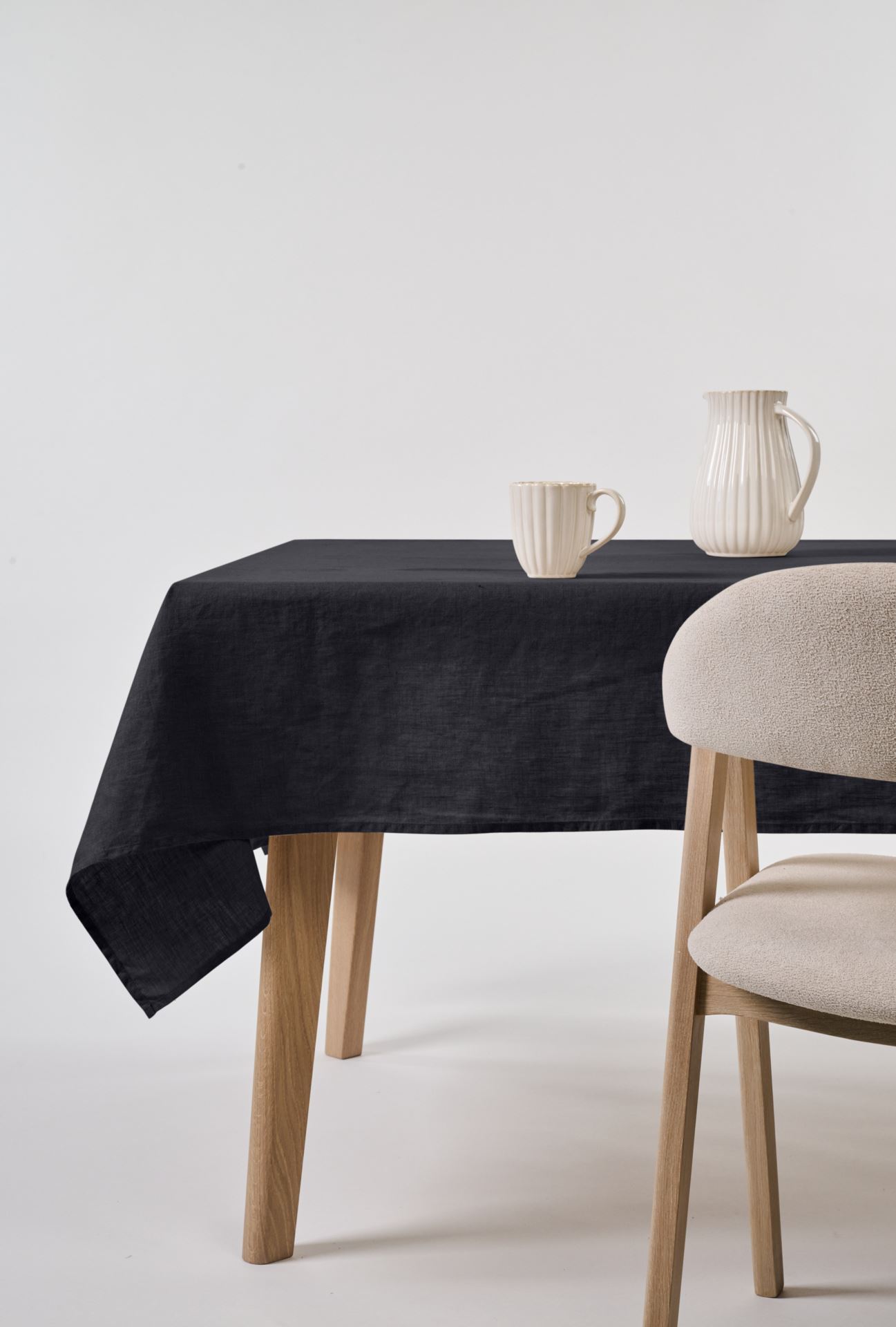 Pellavaliina musta - 140x250 cm musta - 1