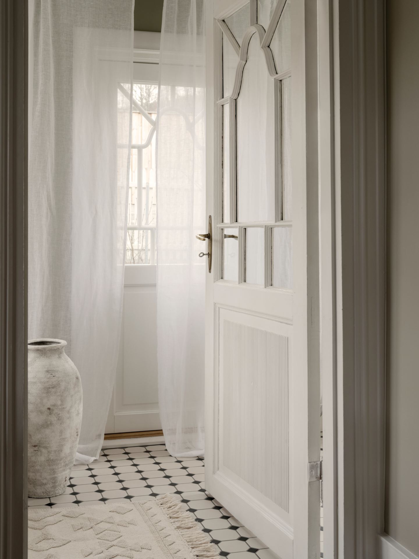 Pellavaverho valkoinen - 2