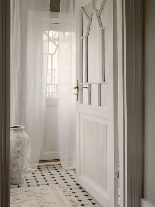 Pellavaverho valkoinen - 2