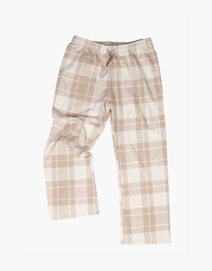 Lankavärjätyt flanellipyjamahousut hiekka - one size hiekka - 1