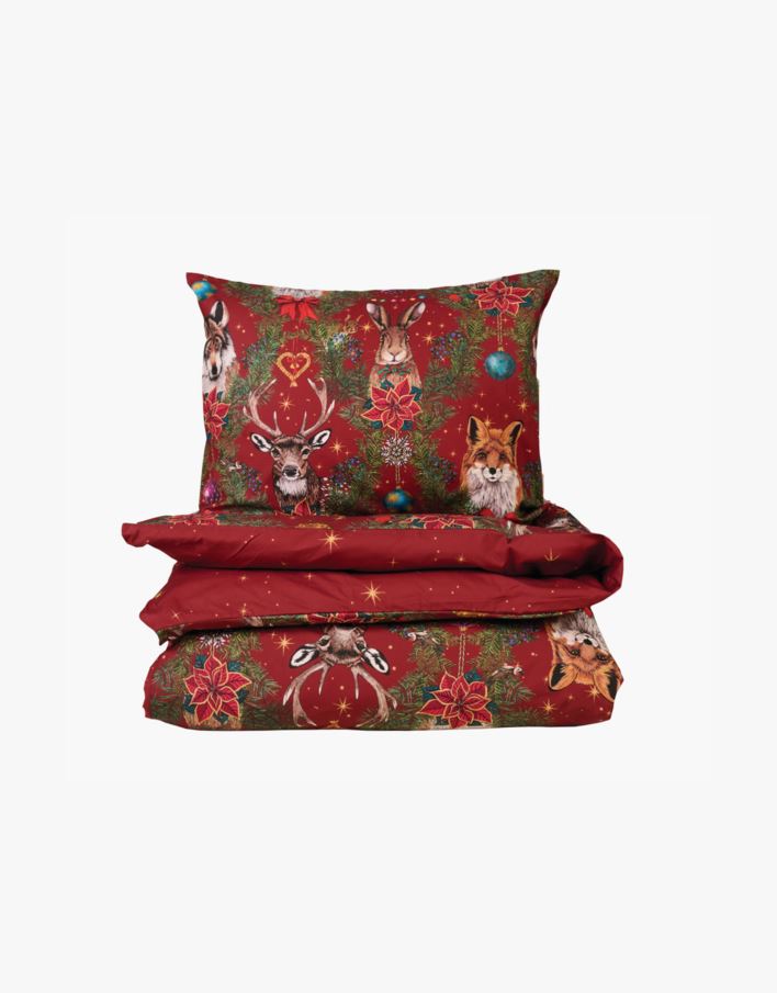 Pussilakanasetti percalea punainen - 230x220 cm punainen - 1