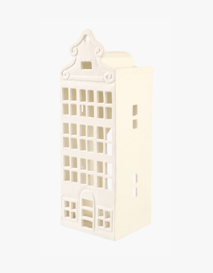 Kynttilälyhty valkoinen - 14x12x39 cm valkoinen - 1