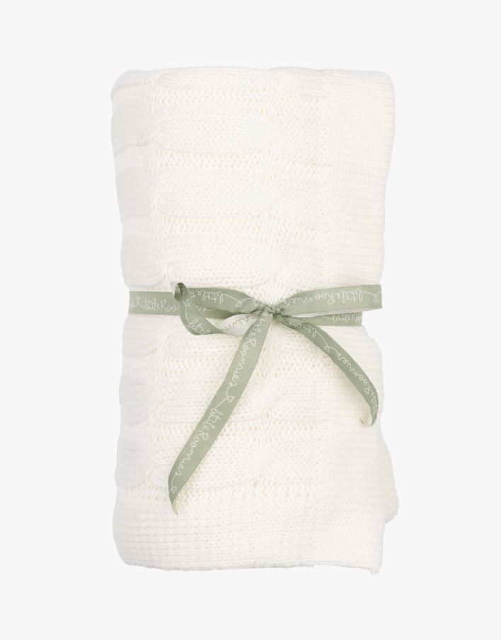 Neulottu viltti luonnonvalkoinen - 80x100 cm luonnonvalkoinen - 1