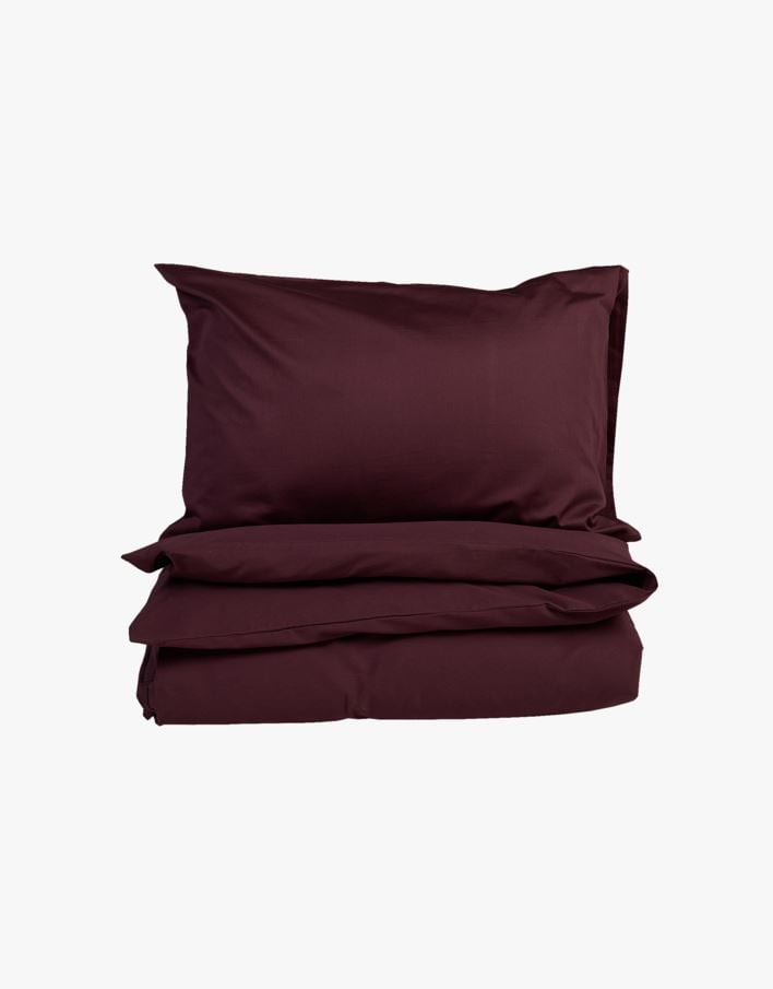 Pussilakanasetti satiinipuuvillaa viininpunainen - 150x210+50x60 cm viininpunainen - 1