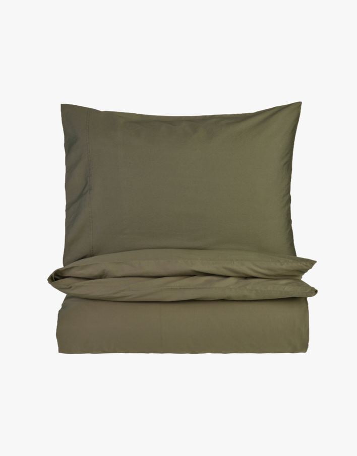 Pussilakanasetti satiinipuuvillaa oliivinvihreä - 150x210+50x60 cm oliivinvihreä - 1