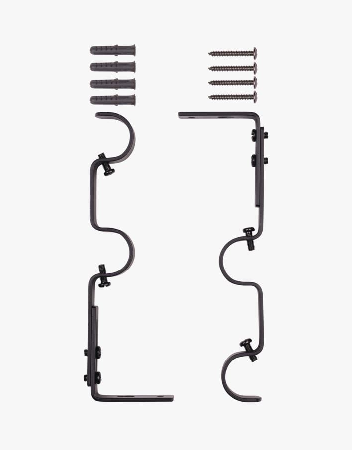 Seinäkiinnikkeet musta - 16/19mm musta - 1
