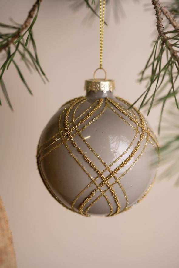 Joulupallo vaaleanruskea - ø8 cm vaaleanruskea - 1