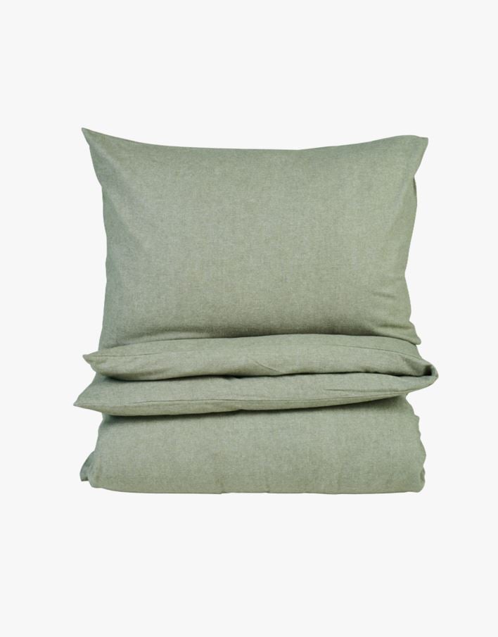 Pussilakanasetti lankavärjättyä flanellia oliivinvihreä - 230x220 cm oliivinvihreä - 1