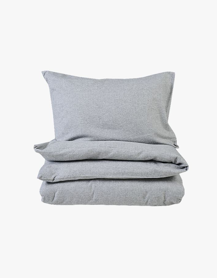 Pussilakanasetti lankavärjättyä flanellia harmaa - 150x210 cm harmaa - 1