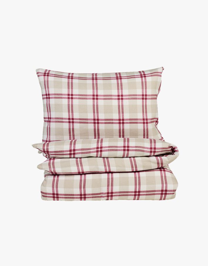 Flanellipussilakanasetti punainen - 150x210 cm punainen - 1