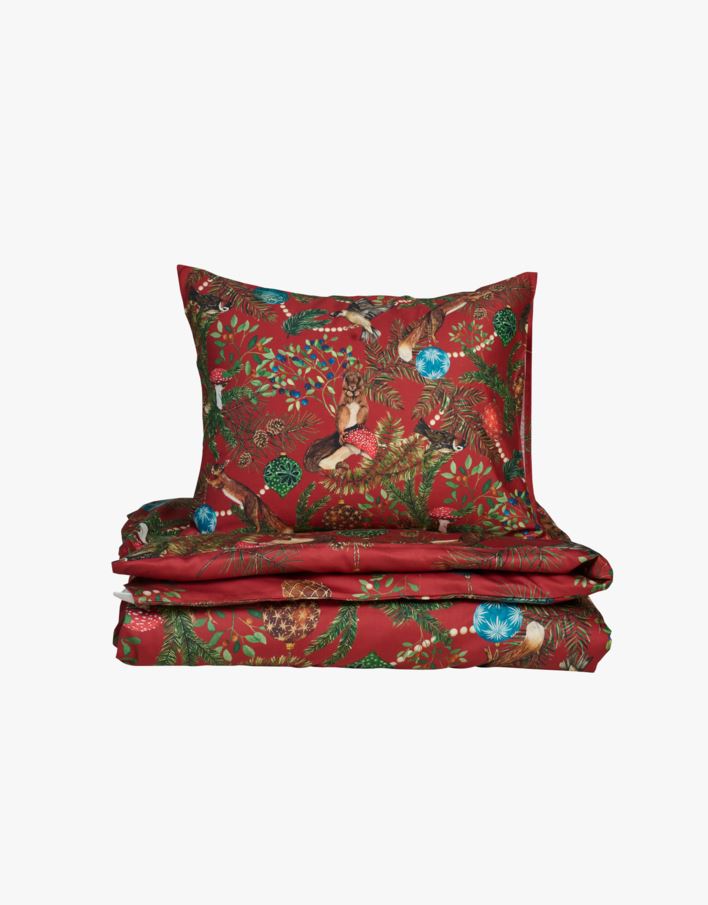 Pussilakanasetti satiinipuuvillaa punainen - 150x210+50x60 cm punainen - 1