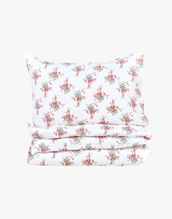 Pussilakanasetti kreppipuuvillaa moniväri/punainen - 150x210+50x60 cm moniväri/punainen - 1