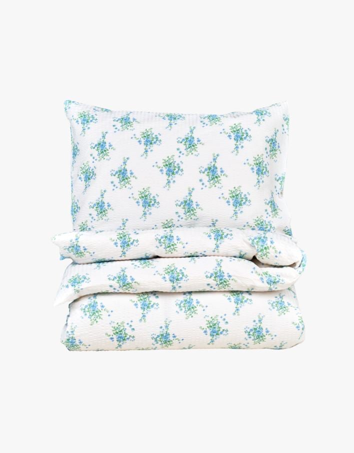 Pussilakanasetti kreppipuuvillaa moniväri/sininen - 150x210+50x60 cm moniväri/sininen - 1