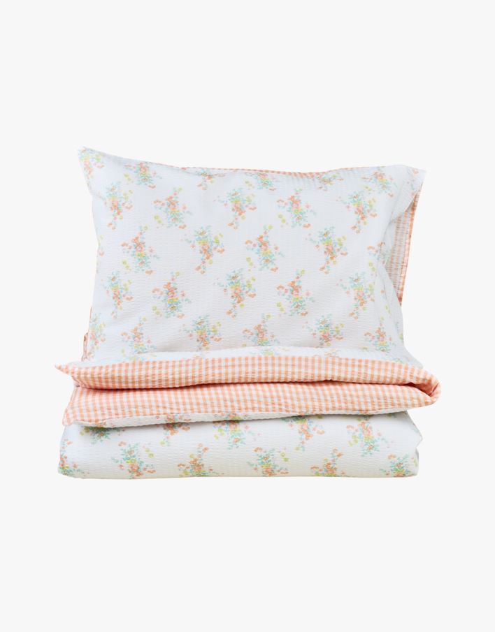 Pussilakanasetti kreppipuuvillaa aprikoosi - 230x220+50x60 cm aprikoosi - 1