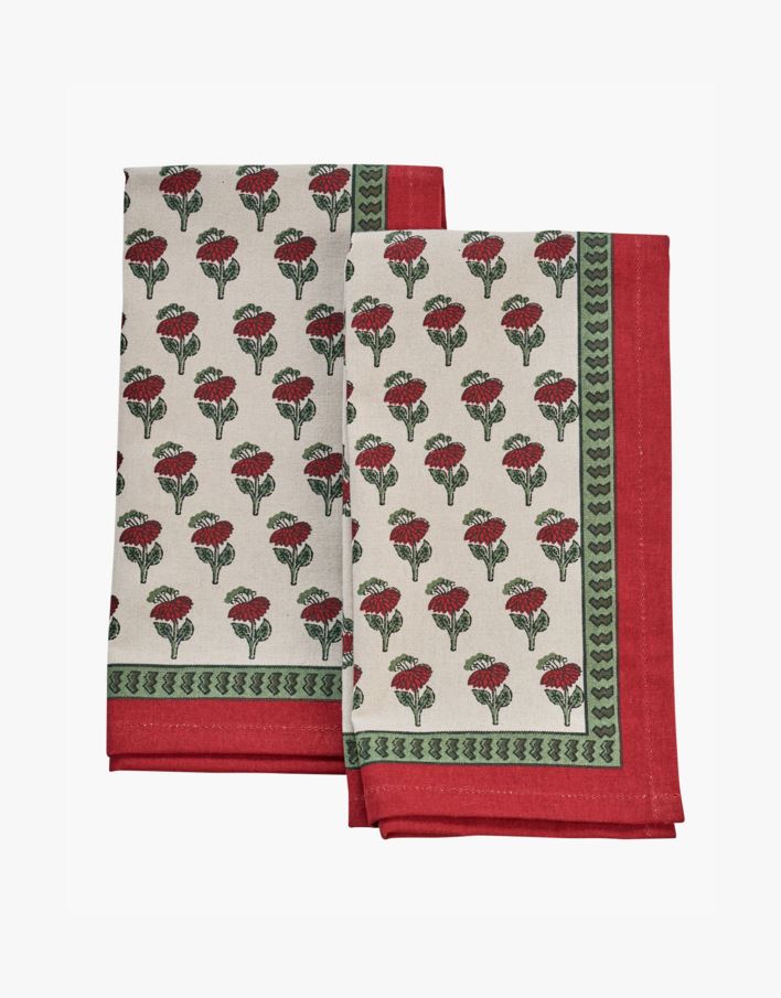 Kangaslautasliina, 2 kpl punainen - 45x45 cm punainen - 1