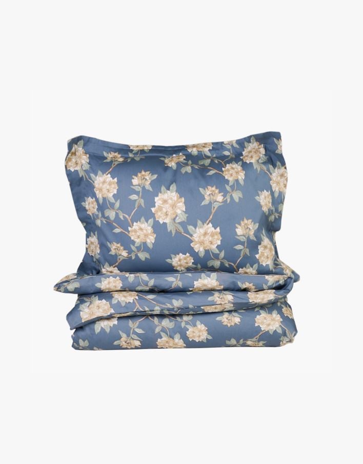 Pussilakanasetti satiinipuuvillaa sumuinen sininen - 150x210 cm sumuinen sininen - 1