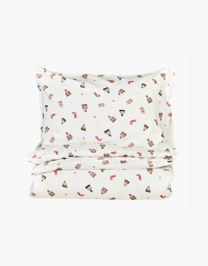 Flanellipussilakanasetti moniväri/roosa - 150x210+50x60 cm moniväri/roosa - 1