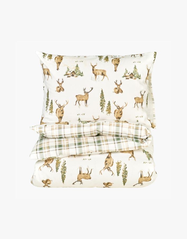 Flanellipussilakanasetti moniväri/vihreä - 150x210 cm moniväri/vihreä - 1