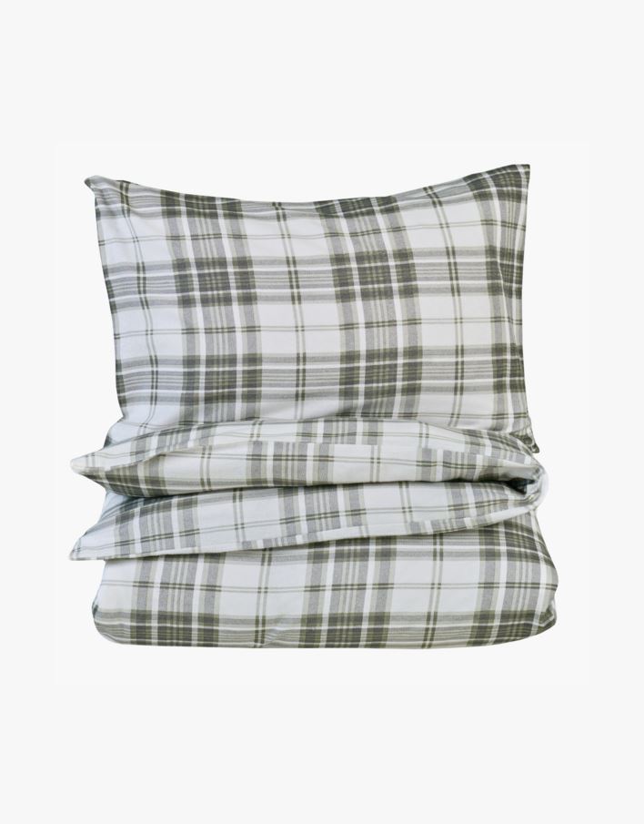 Flanellipussilakanasetti oliivinvihreä - 150x210 cm oliivinvihreä - 1
