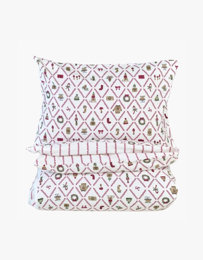 Flanellipussilakanasetti moniväri/punainen - 230x220 cm moniväri/punainen - 1