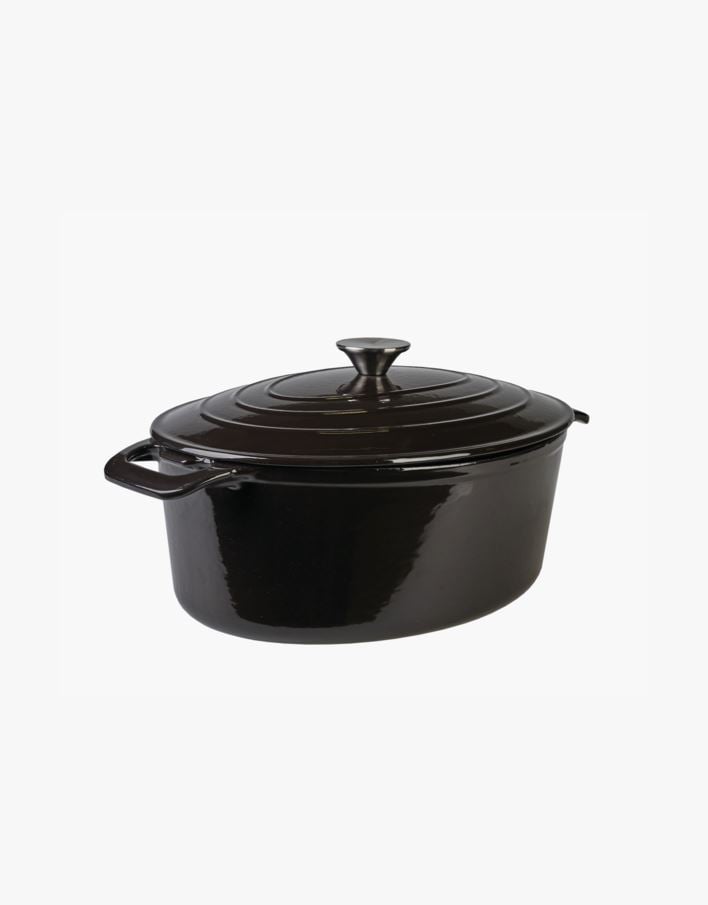 Valurautainen kattila soikea musta - 5800ml musta - 1