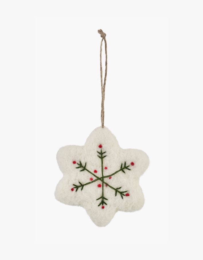 Joulukuusenkoriste moniväri/valkoinen - 8x1x8 cm moniväri/valkoinen - 1