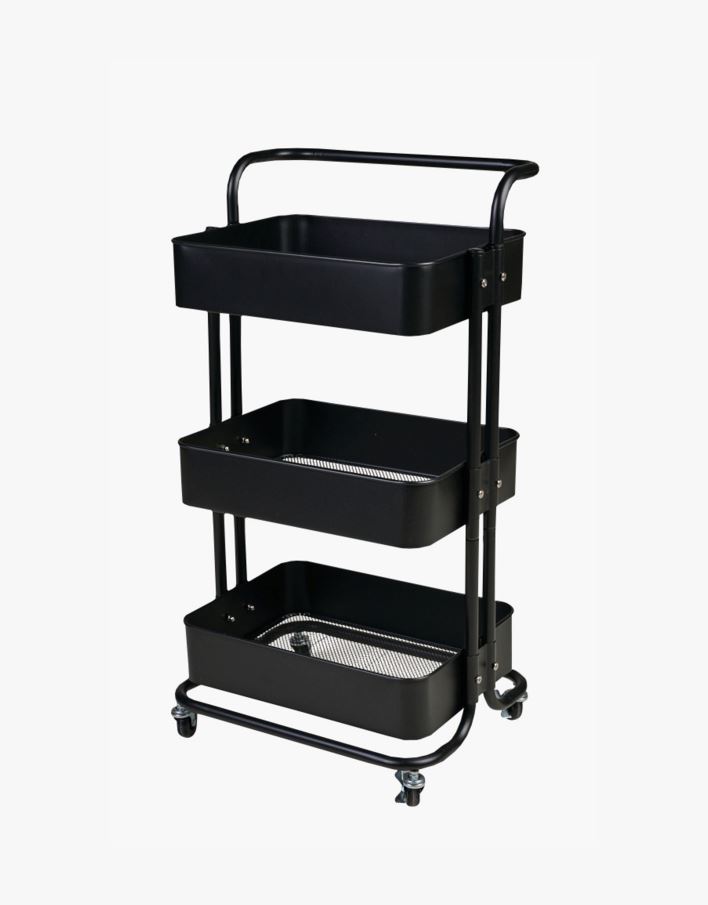 Tarjoiluvaunu musta - 44x36x83 cm musta - 1