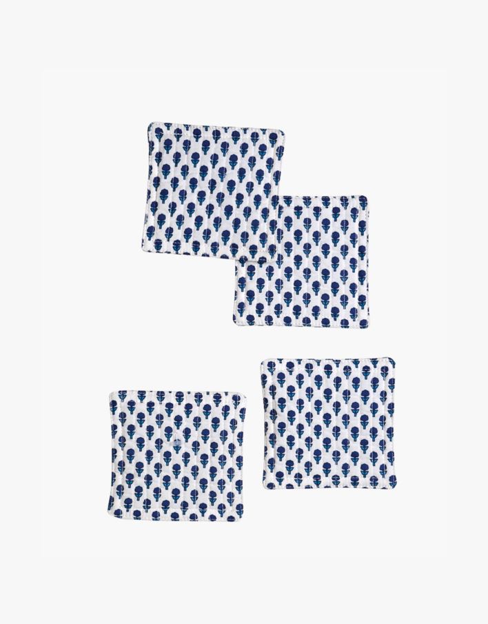 4kpl lasinalus sininen - 10x10 cm sininen - 1