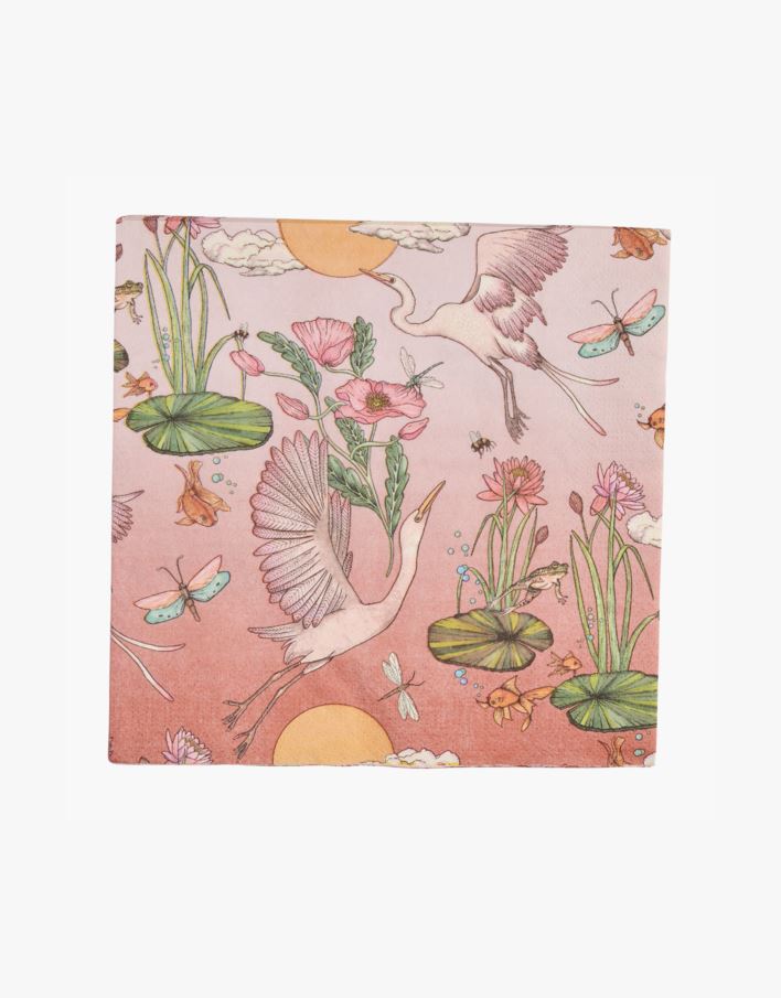 Ruokaservetit moniväri/roosa - 40x40 cm moniväri/roosa - 1