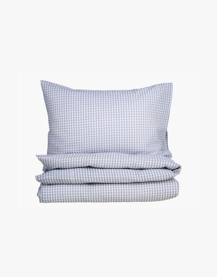 Pussilakanasetti kreppipuuvillaa sininen - 150x210 cm sininen - 1