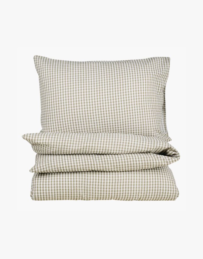 Pussilakanasetti kreppipuuvillaa oliivinvihreä - 150x210 cm oliivinvihreä - 1