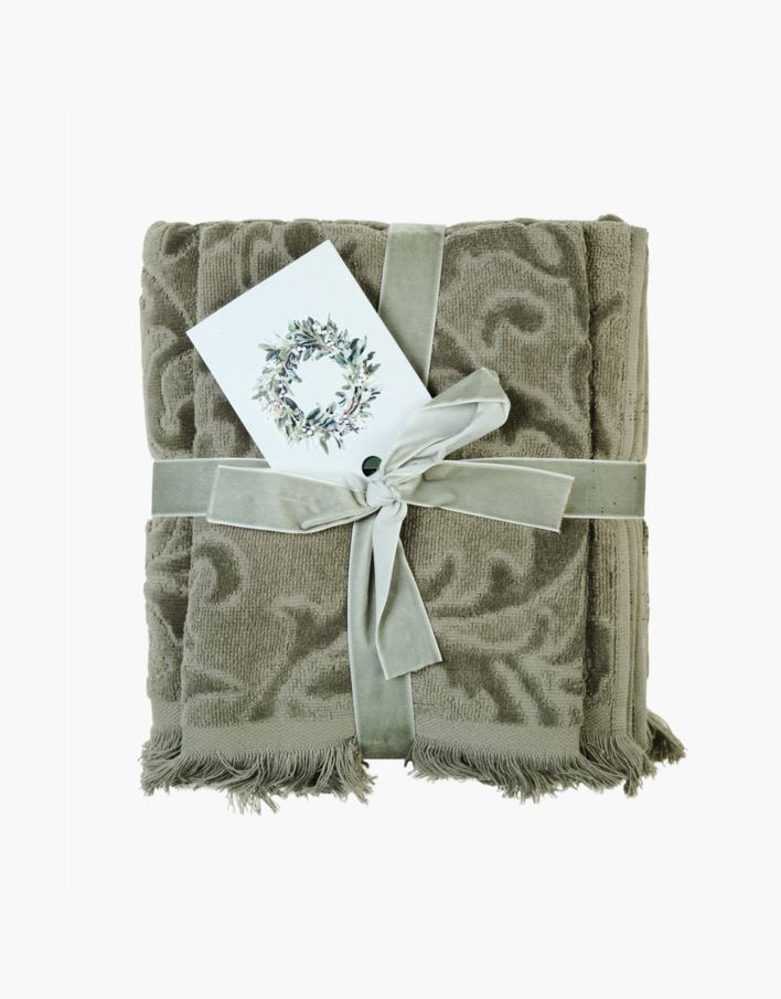 Pyyhesarja oliivinvihreä - 70x140cm/40x60cm oliivinvihreä - 1