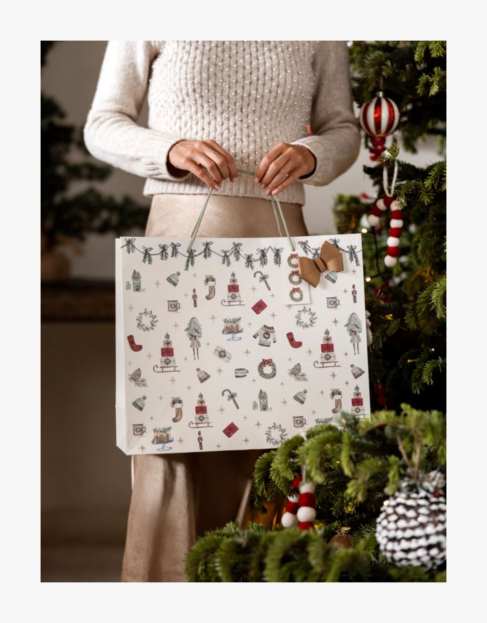 Lahjapussi luonnonvalkoinen - 36x42x14 cm luonnonvalkoinen - 1